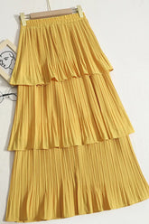 Skirts Ruffled High Waist Lady Long Skirts